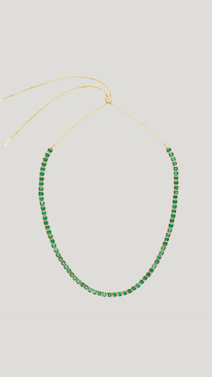 Cassidy Emerald Green Necklace Gold Vermeil