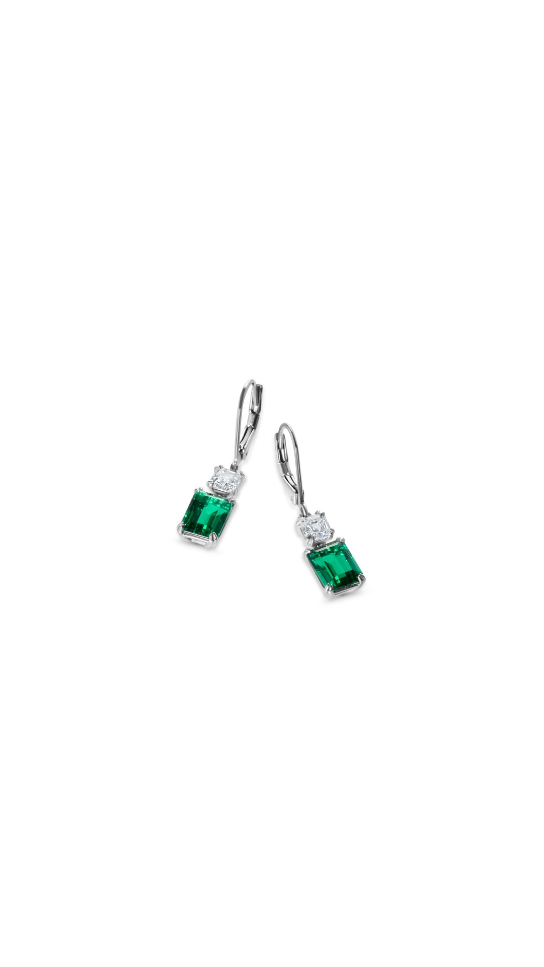 Shannon Emerald Green Earrings Sterling Silver