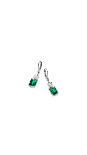 Shannon Emerald Green Earrings Sterling Silver