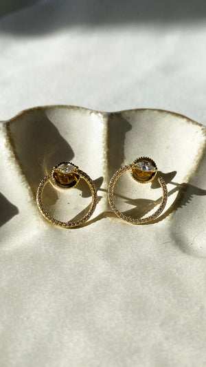 Gaea Hoop Earrings Gold Vermeil