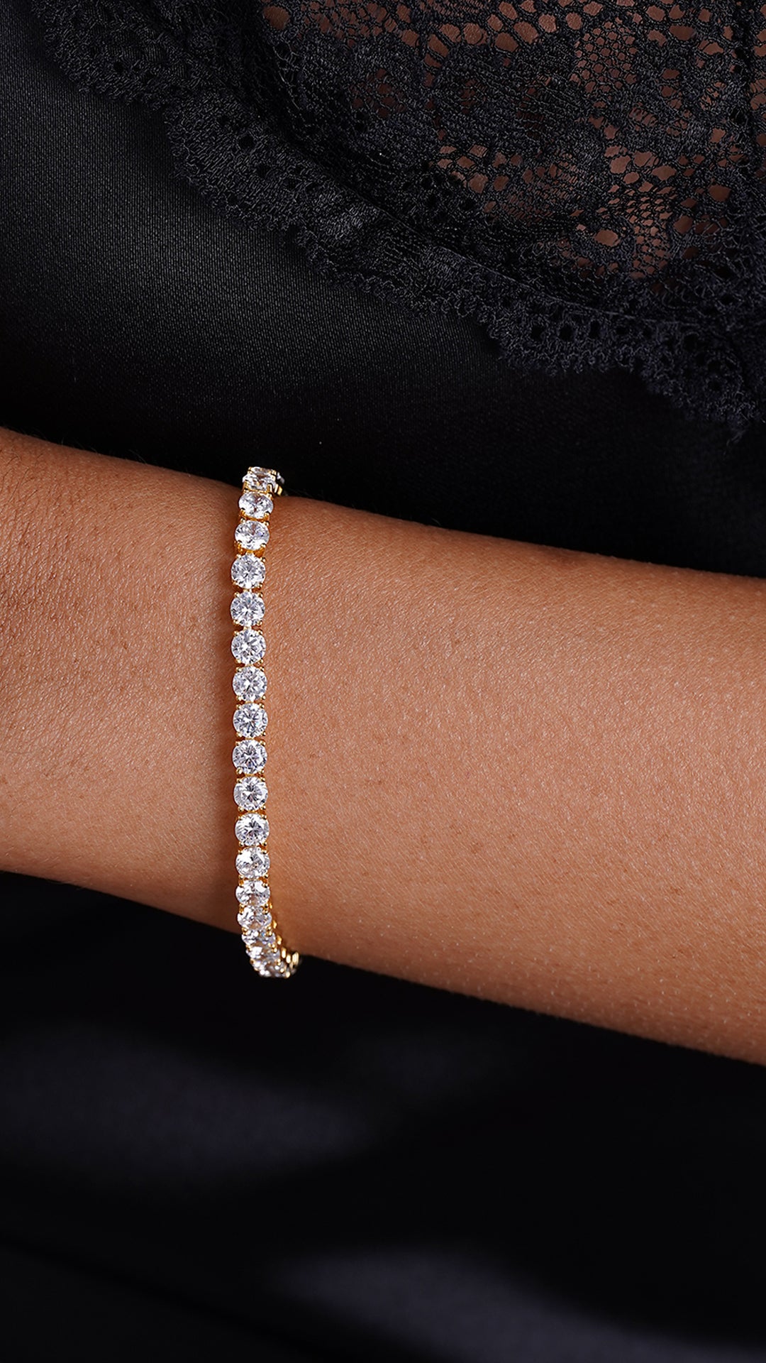 Hailey Tennis Bracelet Gold Vermeil