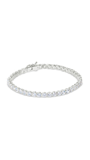 Our largest stone size classic sterling silver tennis bracelet for women.