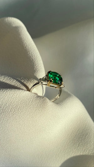 Leyton Flanders Emerald Ring Sterling Silver