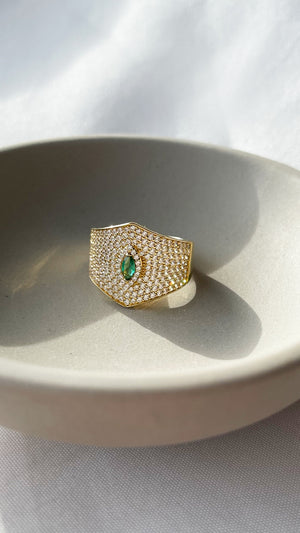 Makeda Emerald Ring Gold Vermeil