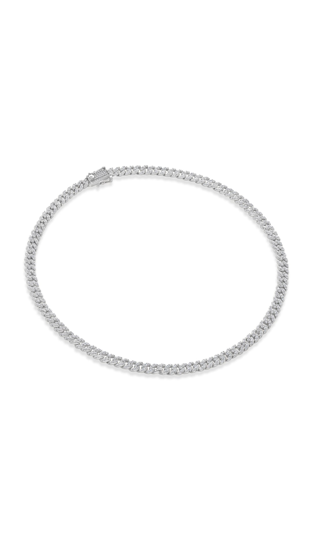 Vida Small Pave Necklace Sterling Silver